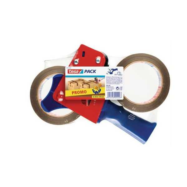 Dispensador + Pack 2 Tesapack 66X50 (Marrón) 4089 [LOTE DE 2 Unidades] TESA