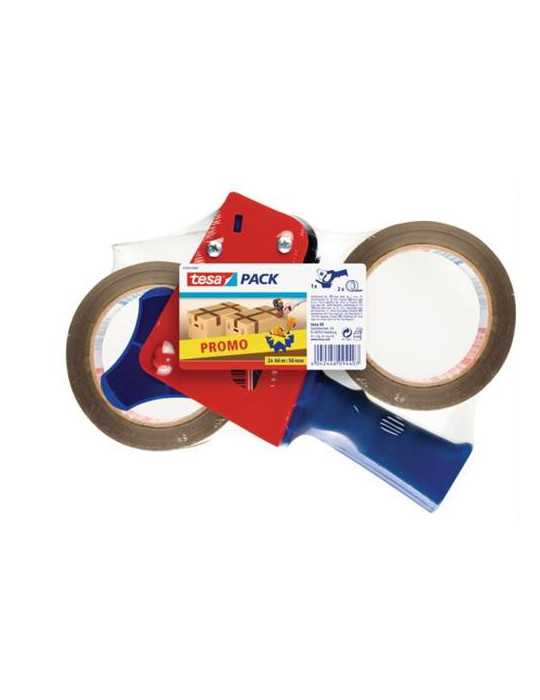 Dispensador + Pack 2 Tesapack 66X50 (Marrón) 4089 [LOTE DE 2 Unidades] TESA