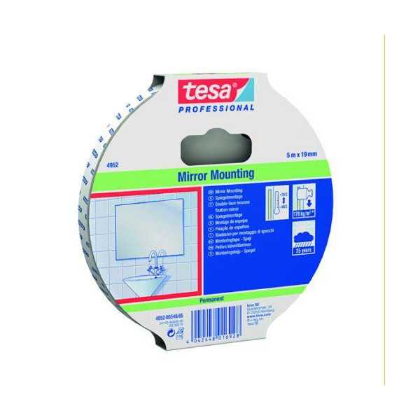Cinta Fijación 2 Caras para Espejos 5MX19MM [LOTE DE 4 Unidades] TESA