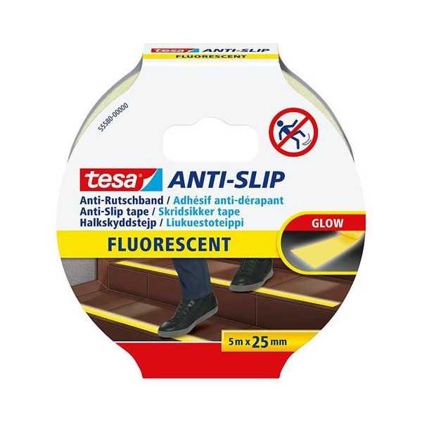Antideslizante Fluorescente Amarillo 25MMX5M [LOTE DE 4 Unidades] TESA