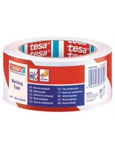 Cinta Señalizadora Roja/Blanca 33X50 [LOTE DE 4 Unidades] TESA
