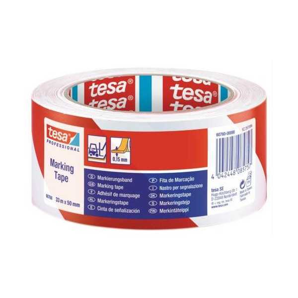 Cinta Señalizadora Roja/Blanca 33X50 [LOTE DE 4 Unidades] TESA