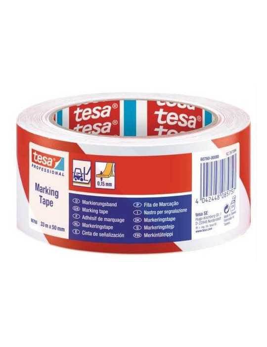 Cinta Señalizadora Roja/Blanca 33X50 [LOTE DE 4 Unidades] TESA