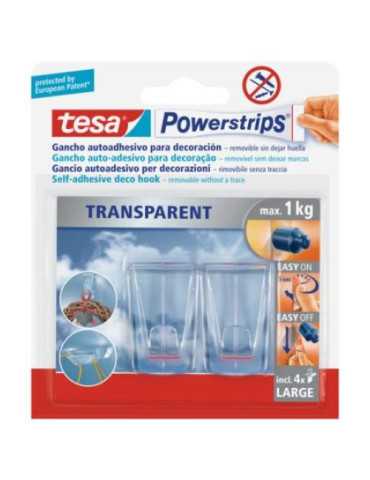 Gancho Transparente 58813 [LOTE DE 6 Unidades] TESA