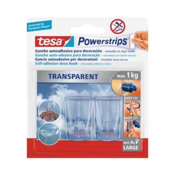 Gancho Transparente 58813 [LOTE DE 6 Unidades] TESA