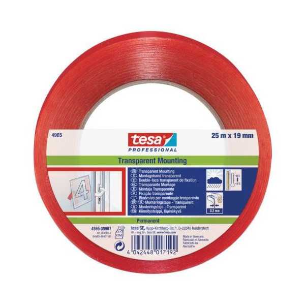Cinta Montaje Transp. premium 25MX19MM. RETRAC. 4965 [LOTE DE 2 Unidades] TESA