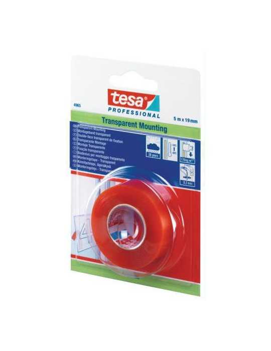 Cinta Montaje Transp. premium 5MX19MM. BLISTER 66965 [LOTE DE 4 Unidades] TESA