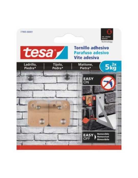 Tornillo Adhesivo Cuadr. 5 kg Ladrillo/Piedra [LOTE DE 2 Unidades] TESA TAPE