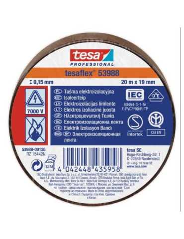 Cinta Aislante 20X19 Marrón 53988-126 [LOTE DE 16 Unidades] TESAFLEX