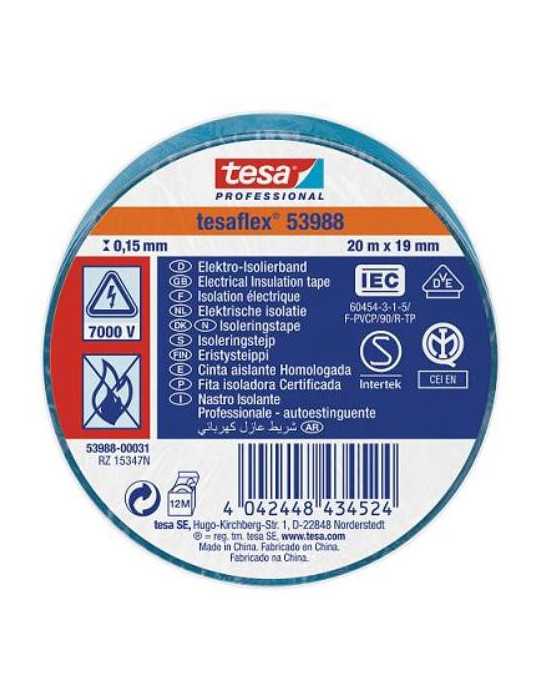 Cinta Aislante 20X19 Azul 53988-31 [LOTE DE 16 Unidades] TESAFLEX