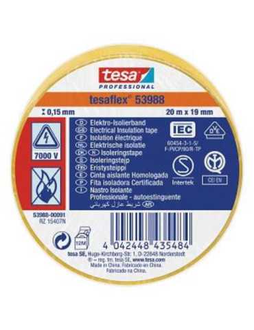 Cinta Aislante 20X19 Amarilla 53988-91 [LOTE DE 16 Unidades] TESAFLEX
