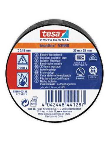Cinta Aislante 25X25 Negra 53988-138 [LOTE DE 10 Unidades] TESAFLEX