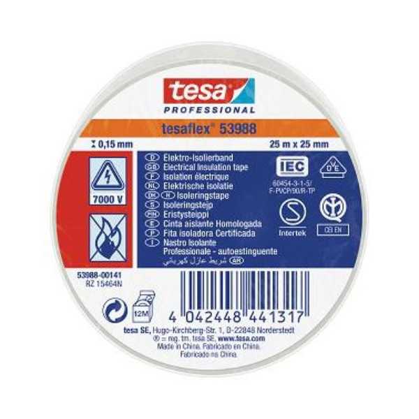 Cinta Aislante 25X25 Blanca 53988-141 [LOTE DE 10 Unidades] TESAFLEX