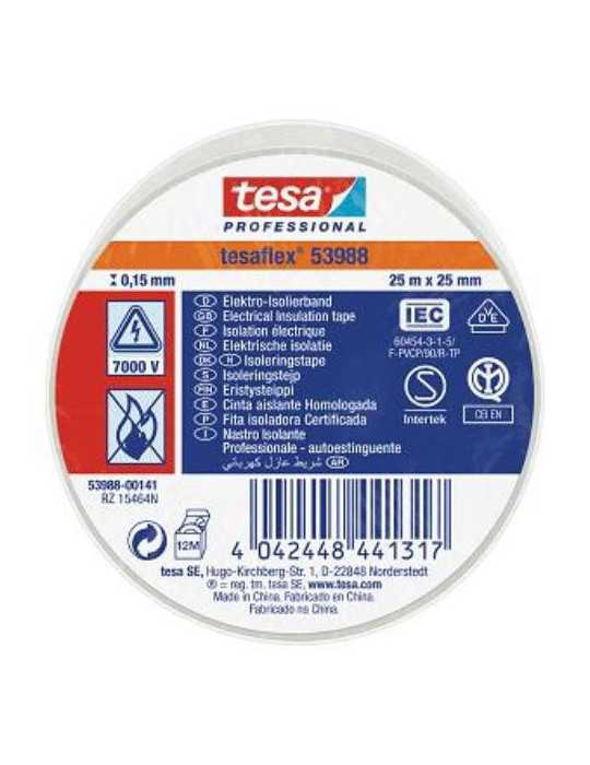 Cinta Aislante 25X25 Blanca 53988-141 [LOTE DE 10 Unidades] TESAFLEX