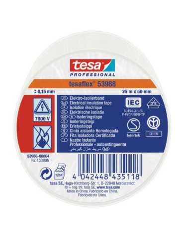 Cinta Aislante 25X50 Blanca 53988 [LOTE DE 6 Unidades] TESAFLEX