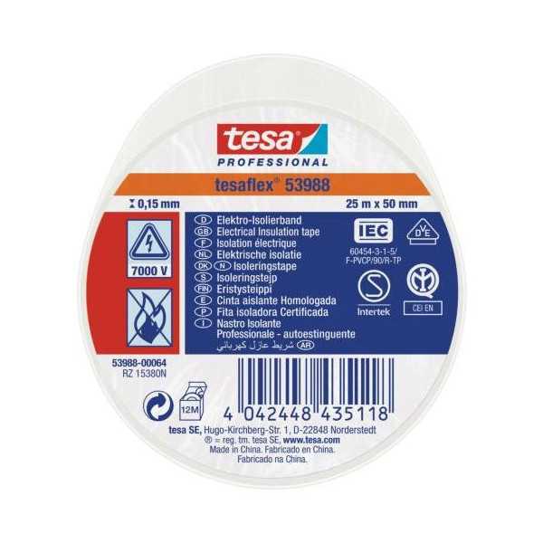 Cinta Aislante 25X50 Blanca 53988 [LOTE DE 6 Unidades] TESAFLEX