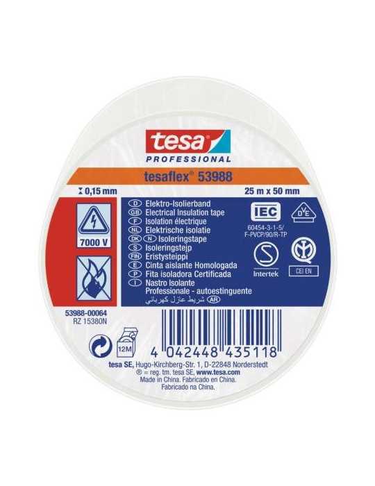 Cinta Aislante 25X50 Blanca 53988 [LOTE DE 6 Unidades] TESAFLEX