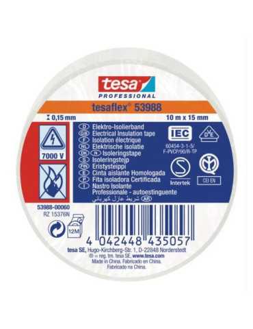 Cinta Aislante Profesional 10 m X 15 mm Blanco [LOTE DE 32 Unidades] TESAFLEX