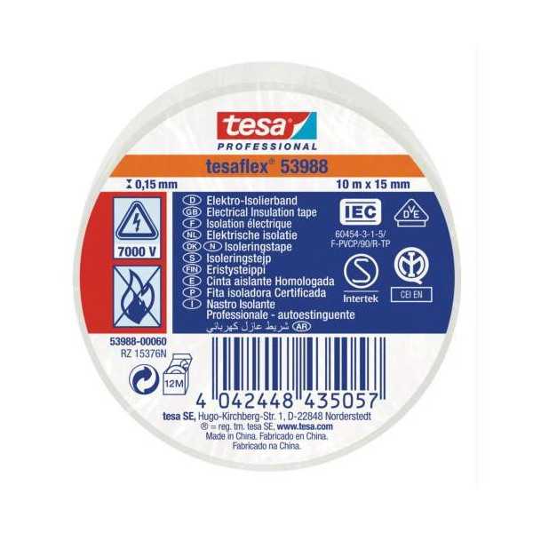 Cinta Aislante Profesional 10 m X 15 mm Blanco [LOTE DE 32 Unidades] TESAFLEX