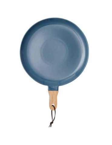 Plato con Mango de Madera Color Azul [LOTE DE 2 Unidades] TOT EL MON