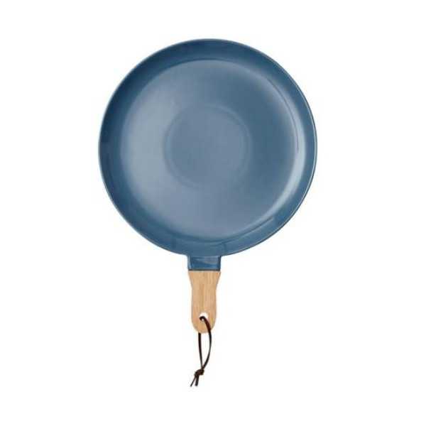 Plato con Mango de Madera Color Azul [LOTE DE 2 Unidades] TOT EL MON