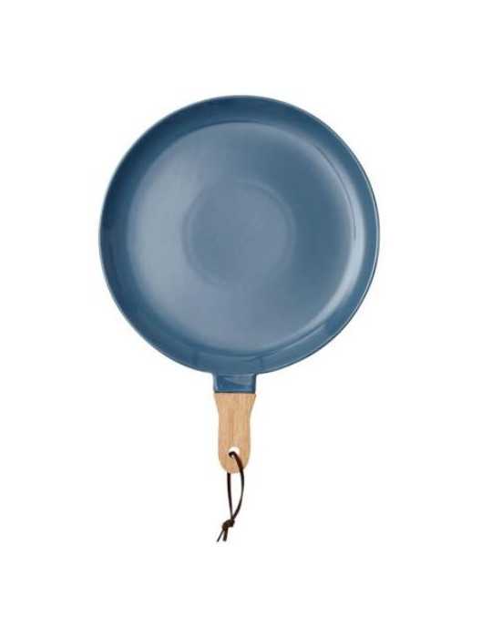 Plato con Mango de Madera Color Azul [LOTE DE 2 Unidades] TOT EL MON