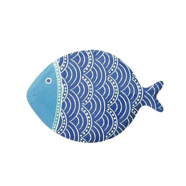 Plato Pescado Grande 31X21.5CM Porcelana Azul [LOTE DE 2 Unidades] TOT EL MON