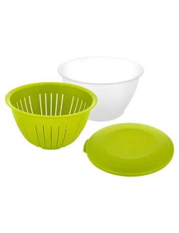 Bol con Colador y Tapa 26,3X25,5X14,7CM WES064 [LOTE DE 4 Unidades] TOT EL MON