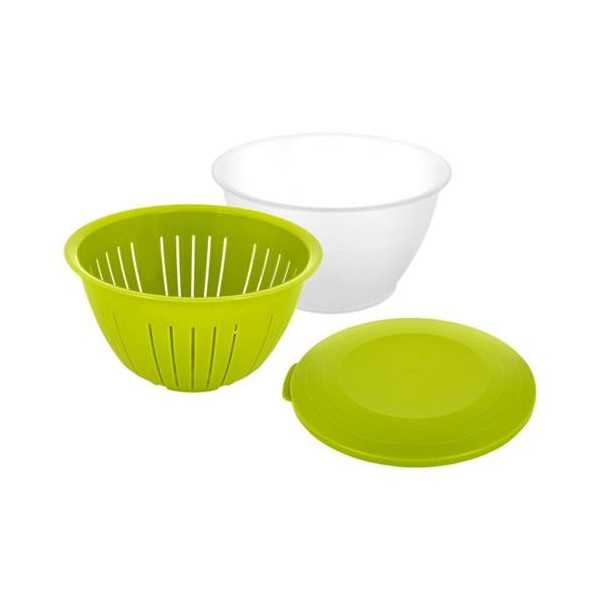 Bol con Colador y Tapa 26,3X25,5X14,7CM WES064 [LOTE DE 4 Unidades] TOT EL MON