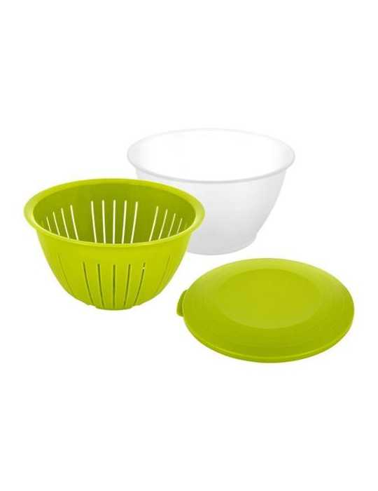 Bol con Colador y Tapa 26,3X25,5X14,7CM WES064 [LOTE DE 4 Unidades] TOT EL MON