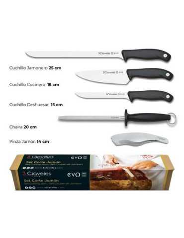 Set Cuchillo Jamonero Evo 5 Piezas 01940 TRES CLAVELES