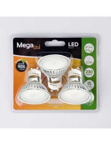 Bombilla GU10 SMD Cristal 3 W Halogena (PACK-3) [LOTE DE 4 Unidades] TVTECH