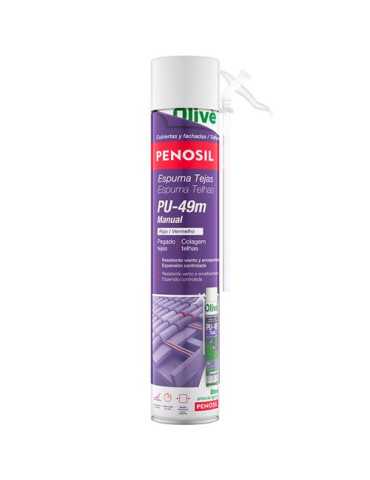 Espuma Poliuretano Tejas Cánula Rojo PU-49 750ML [LOTE DE 6 Unidades] PENOSIL