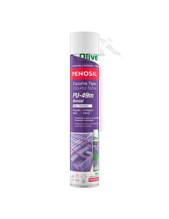 Espuma Poliuretano Tejas Cánula Rojo PU-49 750ML [LOTE DE 6 Unidades] PENOSIL
