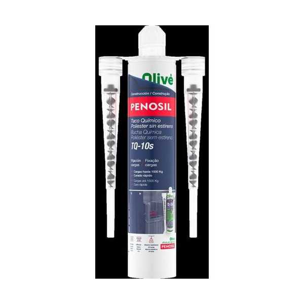 Taco Anclaje Químico TQ-10S Poliéster Gris 300ML [LOTE DE 6 Unidades] PENOSIL
