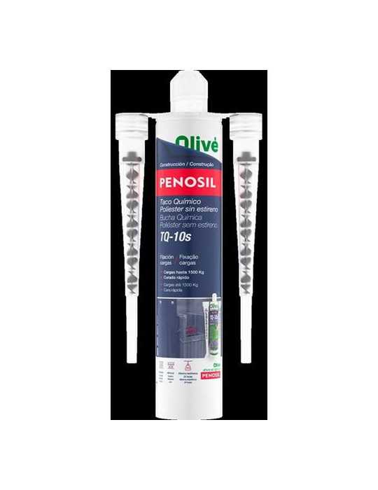 Taco Anclaje Químico TQ-10S Poliéster Gris 300ML [LOTE DE 6 Unidades] PENOSIL