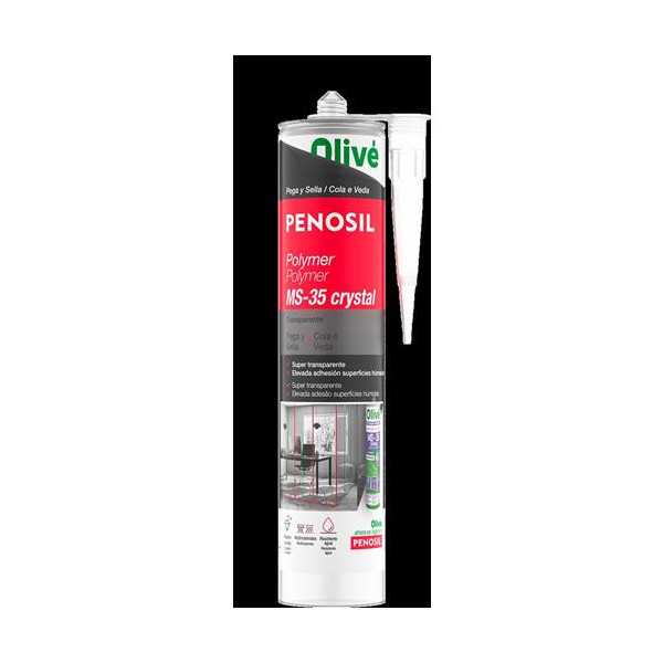Sellador Polímero Olive MS-35 Cristal, 300 ml [LOTE DE 4 Unidades] PENOSIL