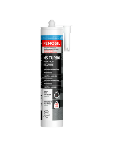 Adhesivo Elástico Polímero Turbo 3SEG Gris 290ML [LOTE DE 4 Unidades] PENOSIL