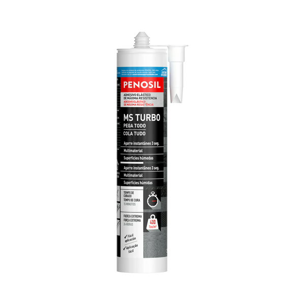 Adhesivo Elástico Polímero Turbo 3SEG Gris 290ML [LOTE DE 4 Unidades] PENOSIL