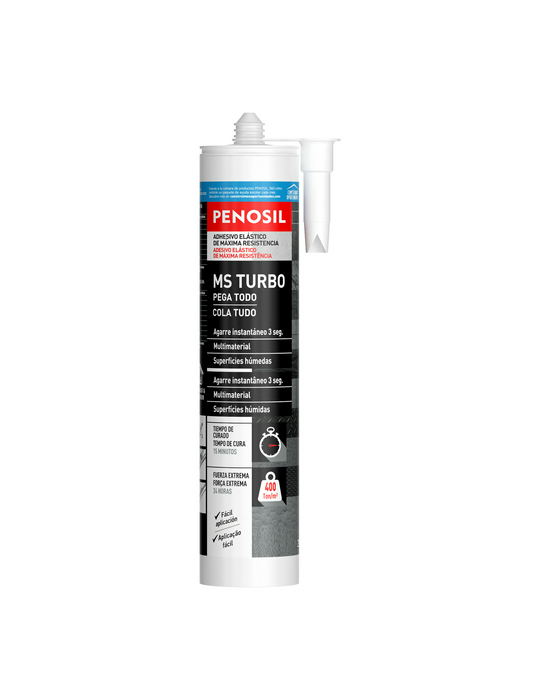 Adhesivo Elástico Polímero Turbo 3SEG Gris 290ML [LOTE DE 4 Unidades] PENOSIL