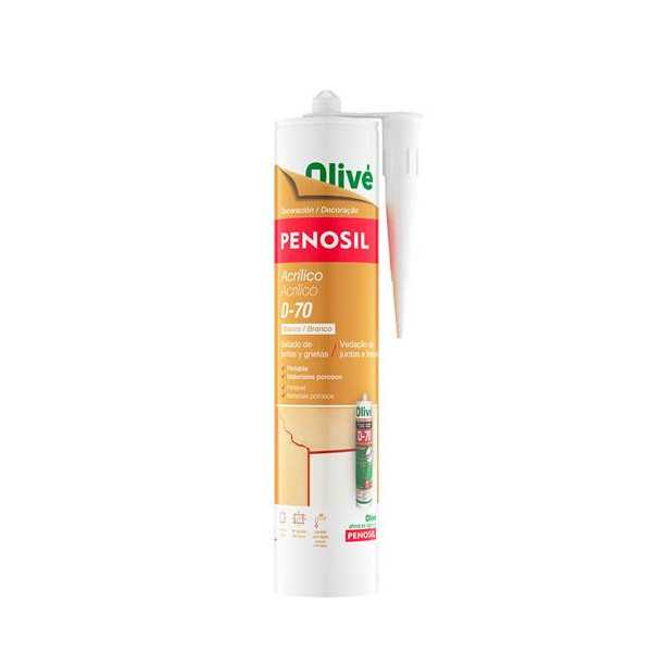 Masilla Acrílica Olive D-70 Gris, 300 ml [LOTE DE 14 Unidades] PENOSIL