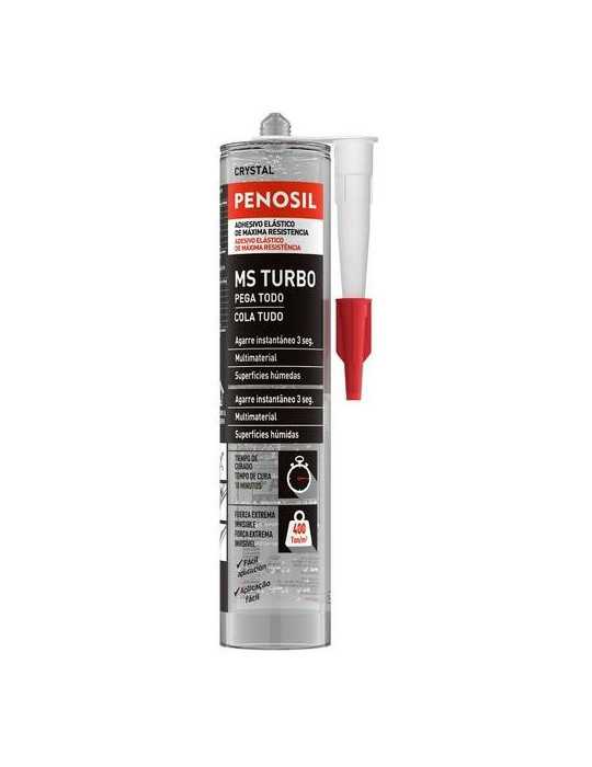 Adhesivo Montaje MS Turbo Crystal 290 ml Transparente [LOTE DE 4 Unidades] PENOSIL