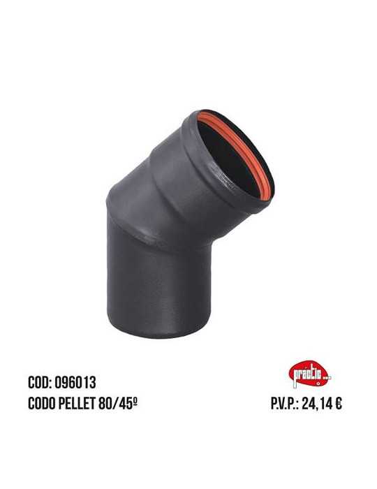 Codo Pellet 80/45 096013 [LOTE DE 2 Unidades] PRACTIC
