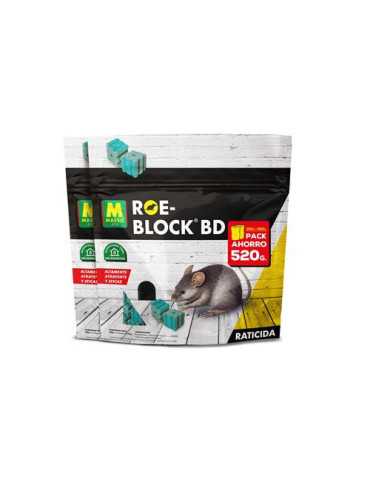 Raticida Roe-Block 260 + 260 gr 231535 [LOTE DE 4 Unidades] PREBEN