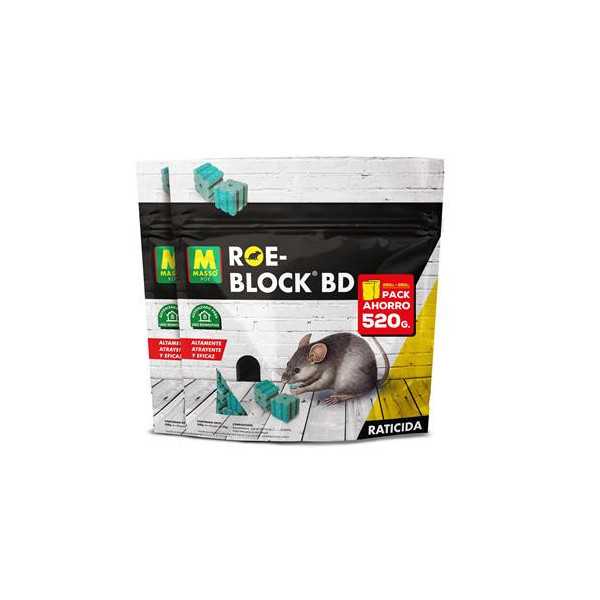 Raticida Roe-Block 260 + 260 gr 231535 [LOTE DE 4 Unidades] PREBEN