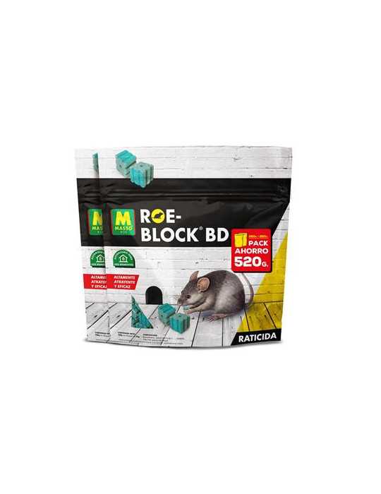 Raticida Roe-Block 260 + 260 gr 231535 [LOTE DE 4 Unidades] PREBEN