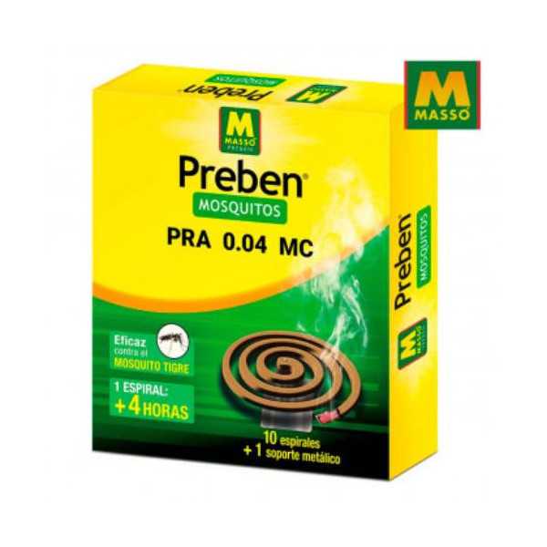 Espiral Anti-Mosquitos 10 Ud+soporte 231453 [LOTE DE 8 Unidades] PREBEN