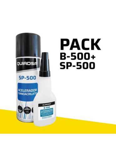 Adhesivo Cianocrilato Pack Ciano B-500 + SP-500 [LOTE DE 6 Unidades] QUIADSA