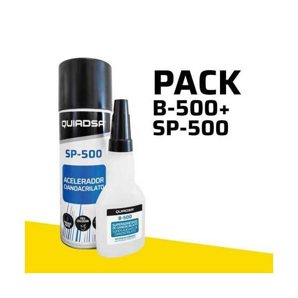 Adhesivo Cianocrilato Pack Ciano B-500 + SP-500 [LOTE DE 6 Unidades] QUIADSA
