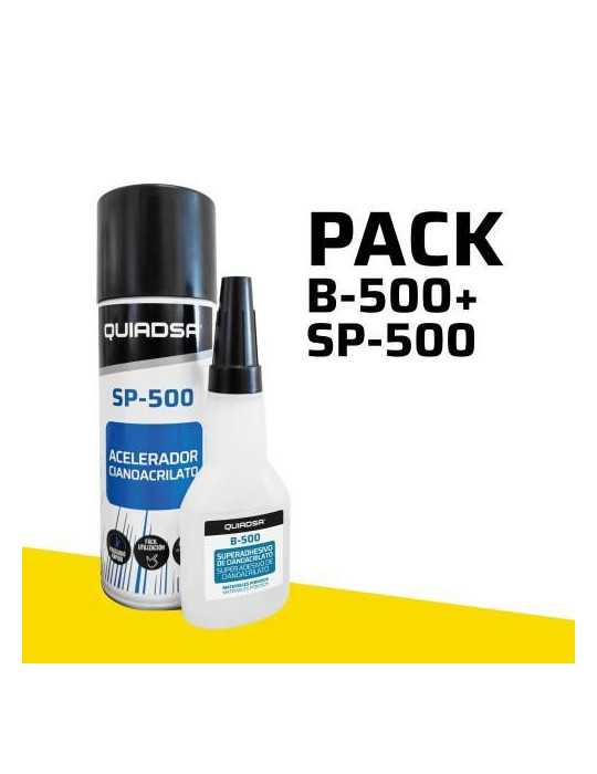 Adhesivo Cianocrilato Pack Ciano B-500 + SP-500 [LOTE DE 6 Unidades] QUIADSA
